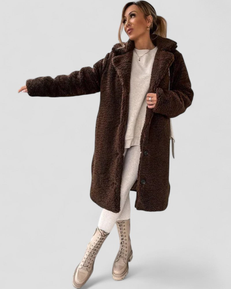 Soft Faux Fur Ladies Trench Coat - OutfitLondon
