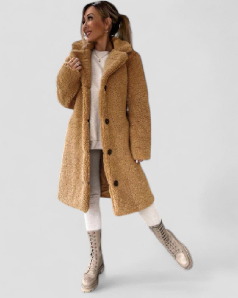 Soft Faux Fur Ladies Trench Coat