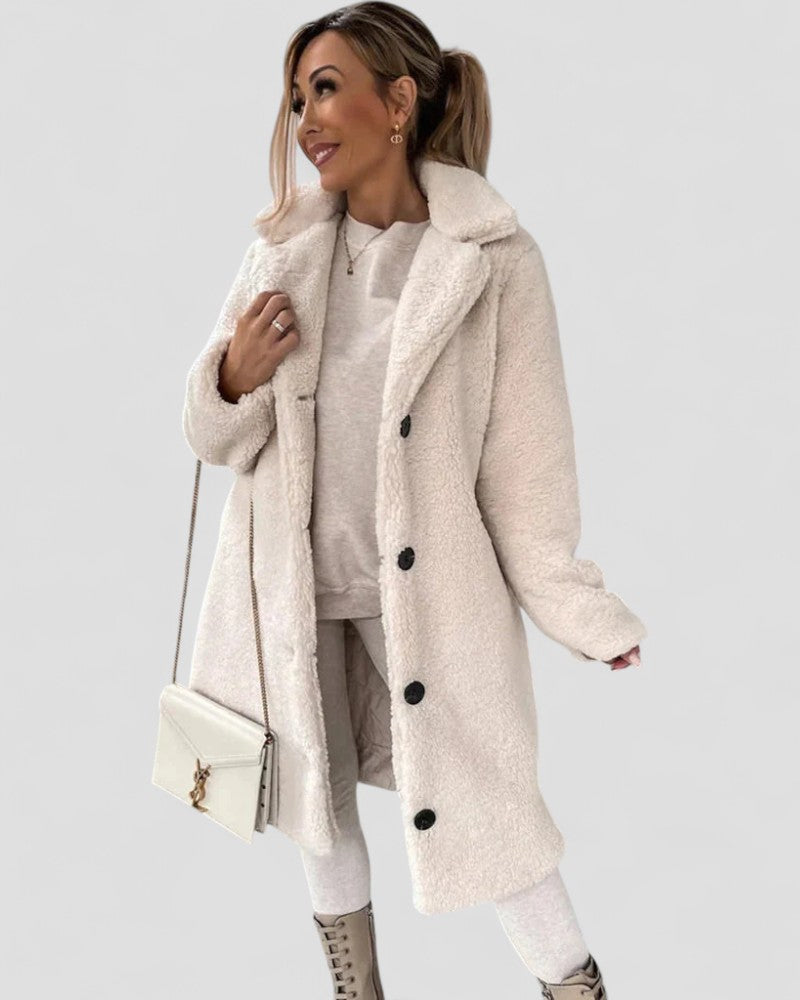 Soft Faux Fur Ladies Trench Coat