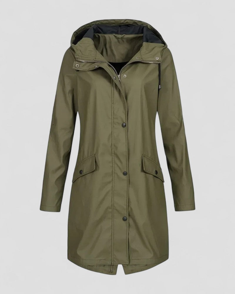 Ladies Waterproof Hooded Raincoat Outdoor Jacket