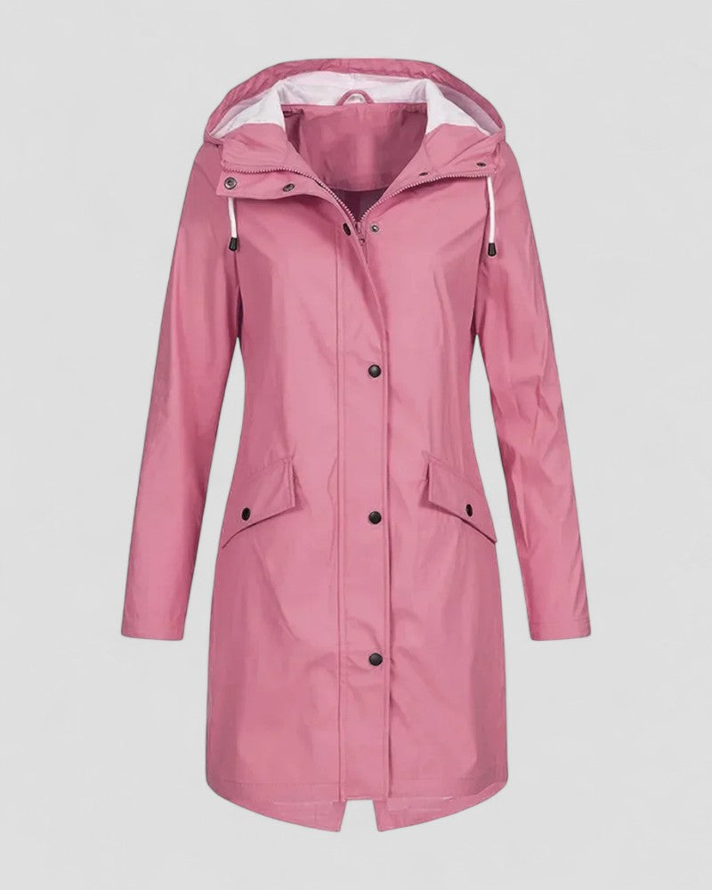 Ladies Waterproof Hooded Raincoat Outdoor Jacket