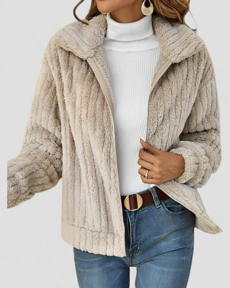 Soft Plush Ladies Winter Parka Coat - OutfitLondon