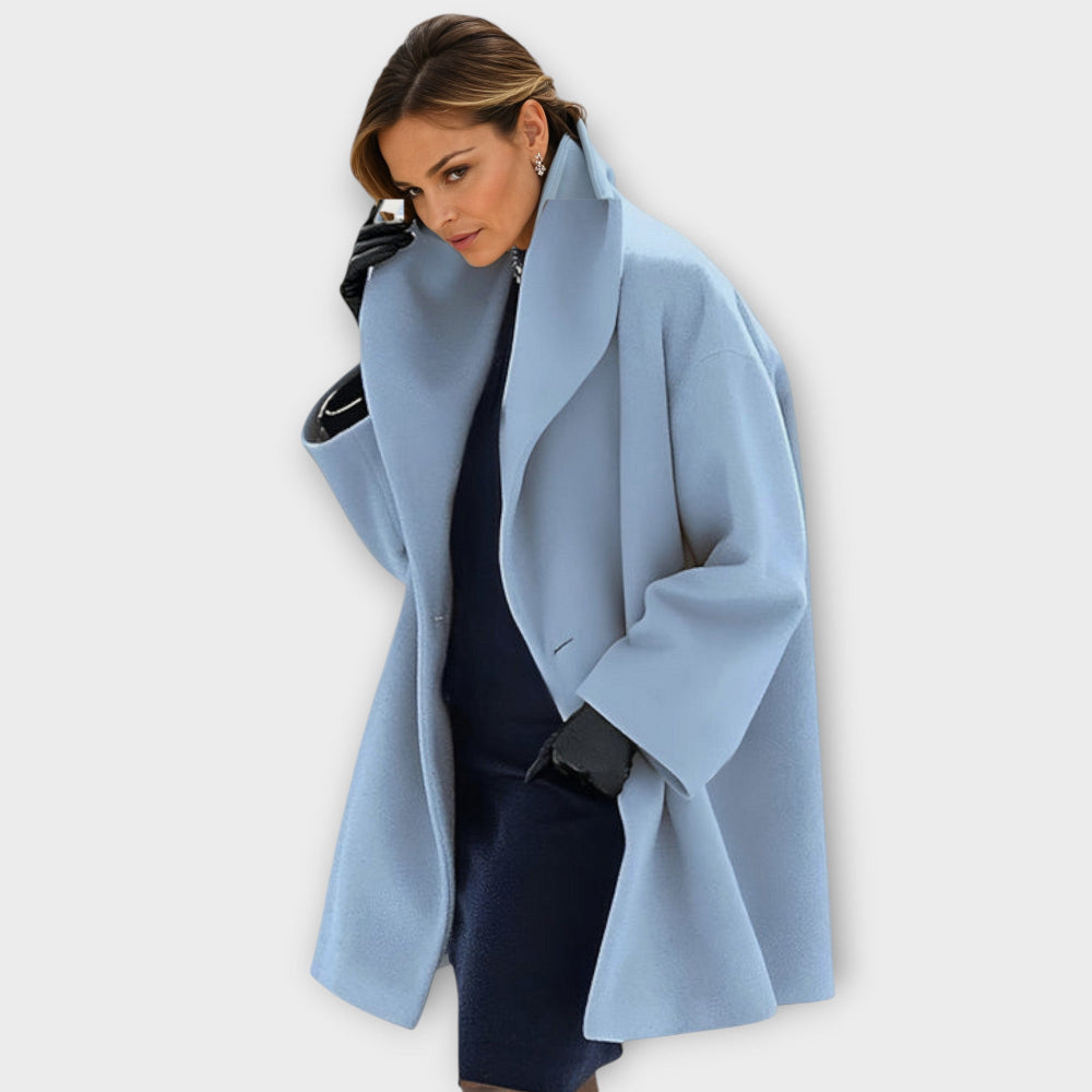 Warm Women's Large Wool Winter Coat - OutfitLondon