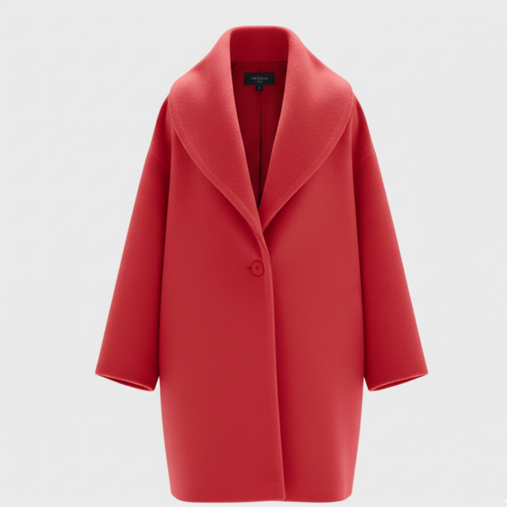 Warm Women's Large Wool Winter Coat
