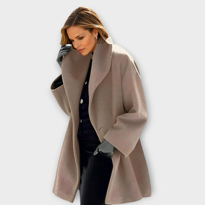 Warm Women's Large Wool Winter Coat