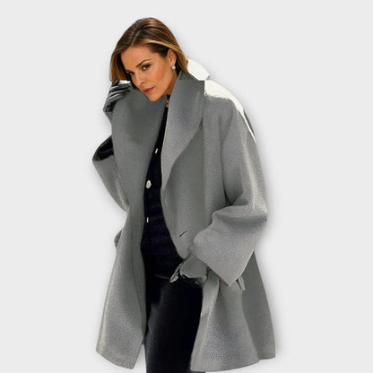Warm Women's Large Wool Winter Coat