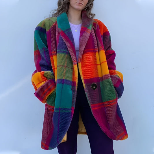 Women's Plus Size Plaid Parka Coat - OutfitLondon