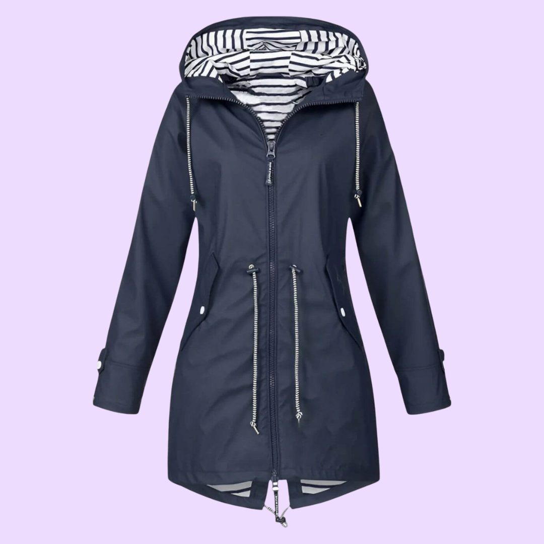 Waterproof Women's Raincoat with Adjustable Fit Hood - OutfitLondon
