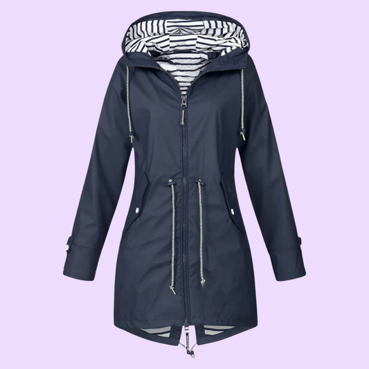 Waterproof Women's Raincoat with Adjustable Fit Hood - OutfitLondon
