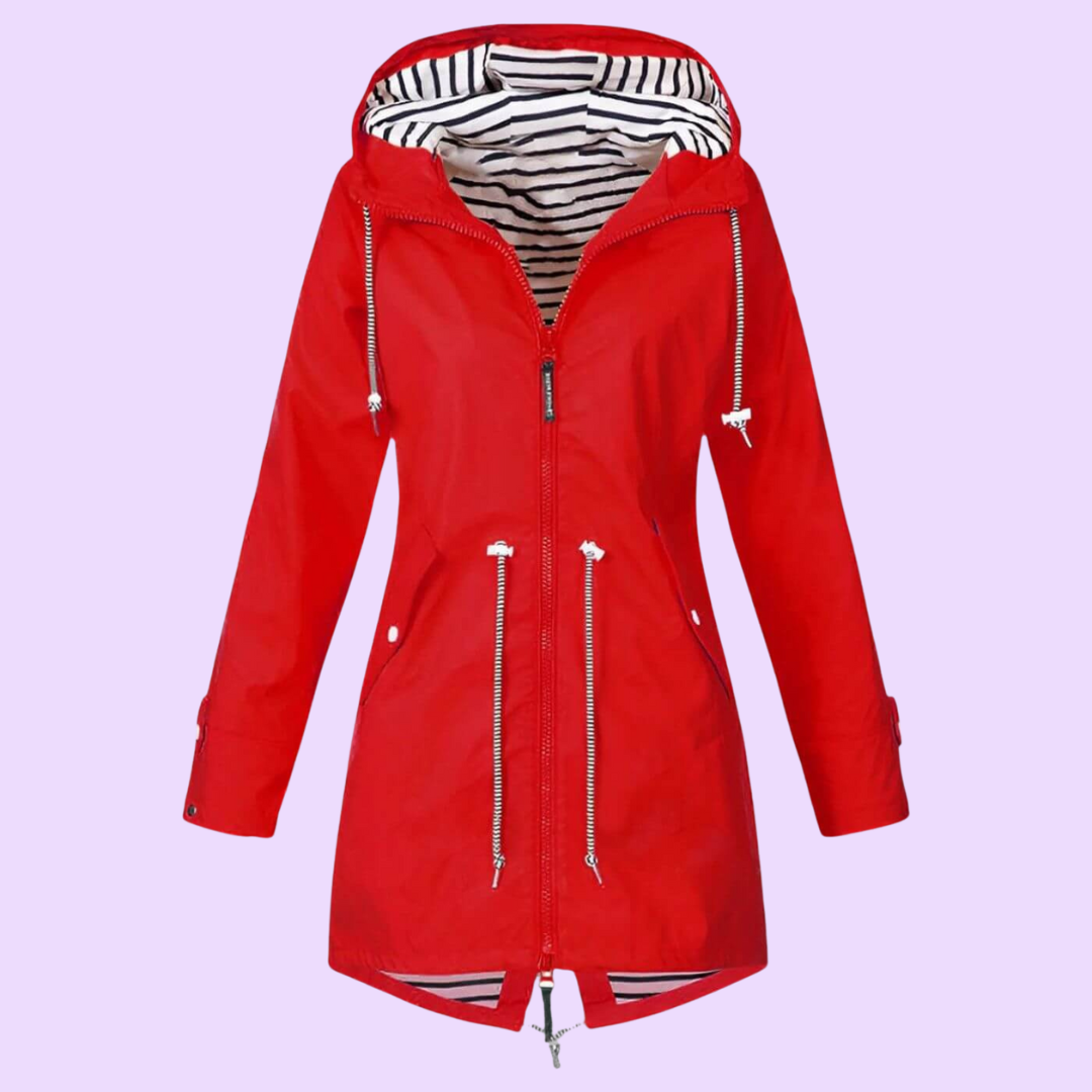 Waterproof Women's Raincoat with Adjustable Fit Hood