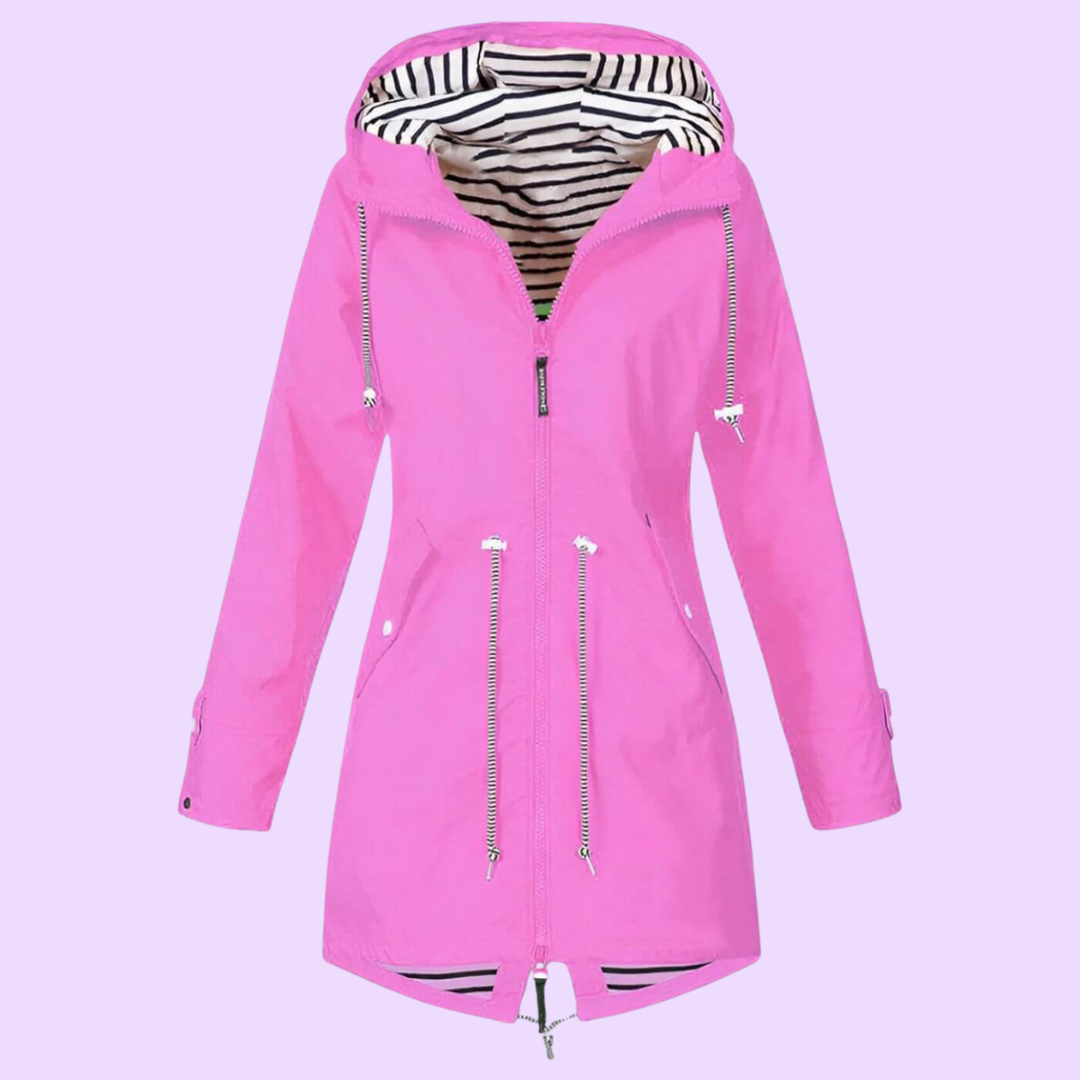 Waterproof Women's Raincoat with Adjustable Fit Hood