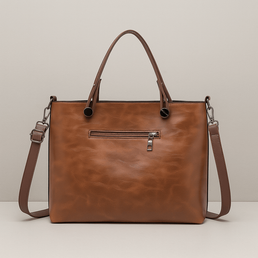 Classic Ladies PU Leather Tote Bag - OutfitLondon