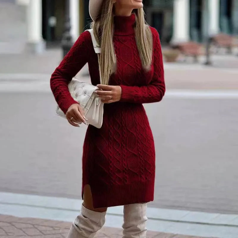 Chic Knit A-Line Mini Dress for Women