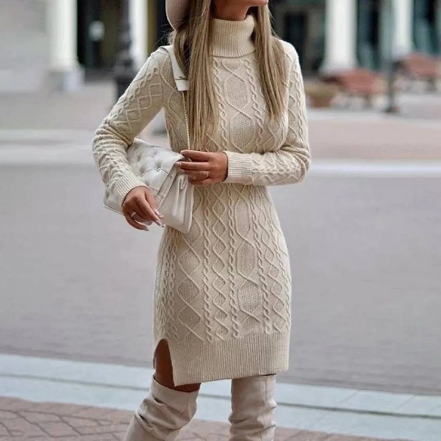 Chic Knit A-Line Mini Dress for Women