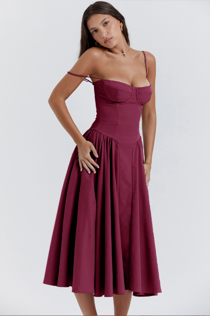 Elegant Fitted Bodycon Midi Dress for Ladies