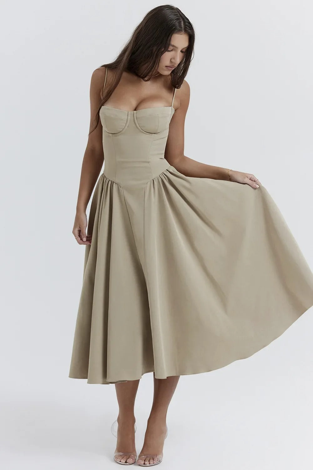 Elegant Fitted Bodycon Midi Dress for Ladies