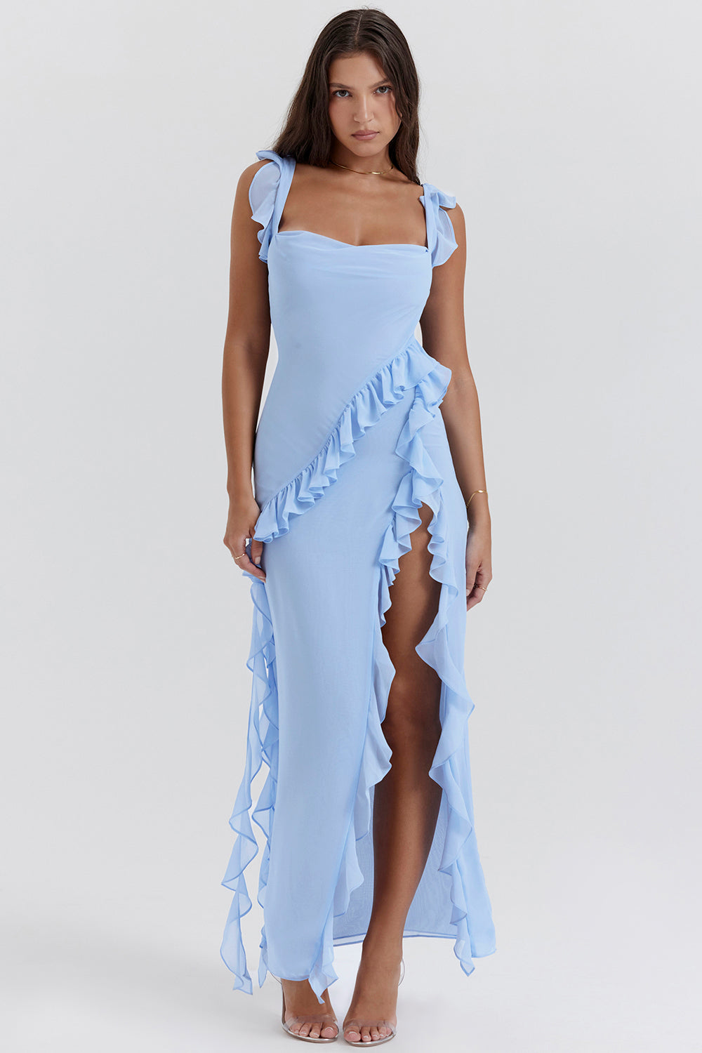Beautiful Floral Ruffle Maxi Dress for Women