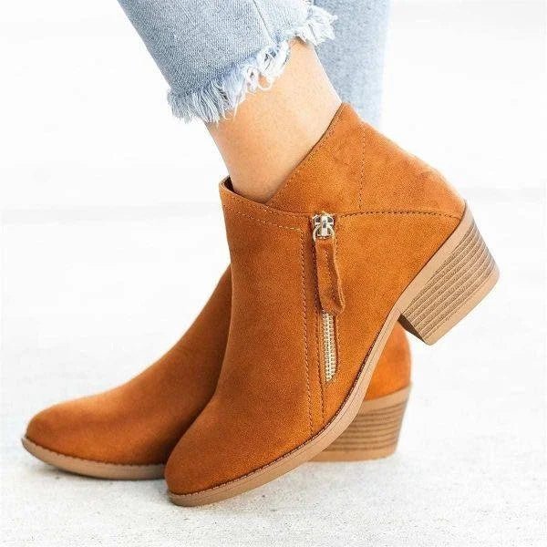 Ladies Synthetic Leather Low Boots
