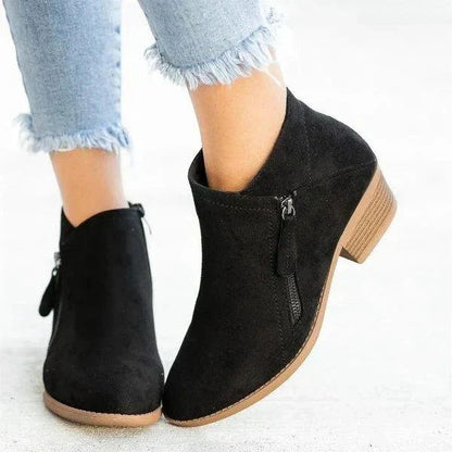 Ladies Synthetic Leather Low Boots