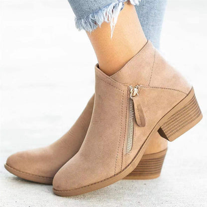 Ladies Synthetic Leather Low Boots