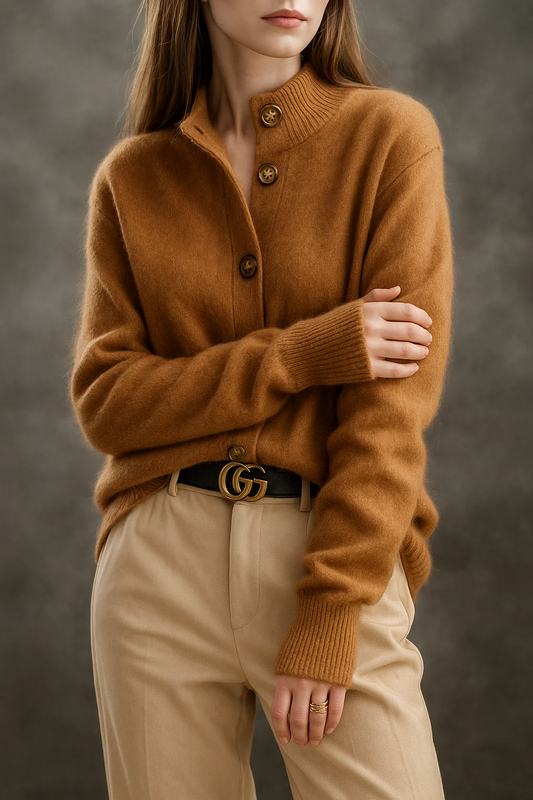 Ladies' Soft Button Front Cardigan Sweater - OutfitLondon