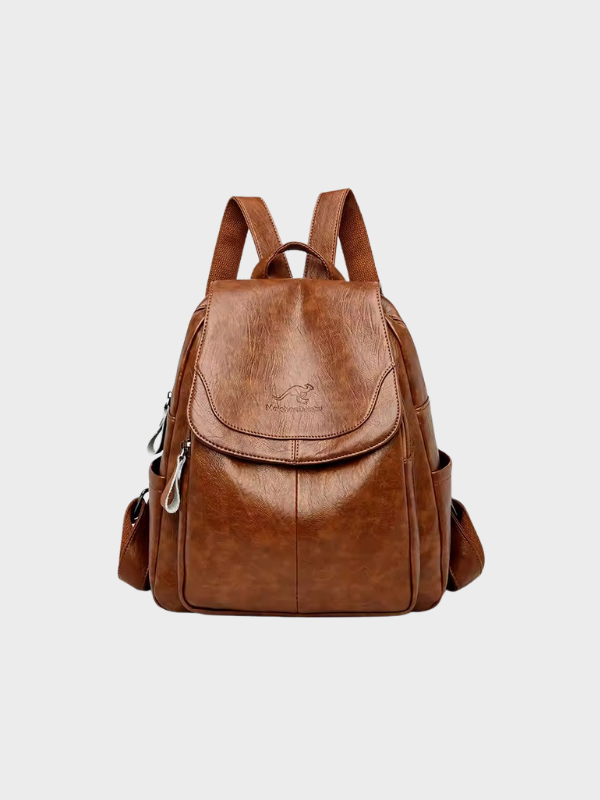 Ladies Synthetic Leather School Backpack - OutfitLondon