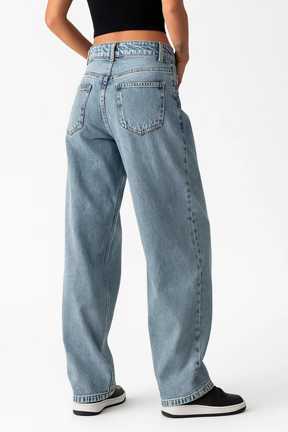 Women's Casual Wash Baggy Denim Jeans