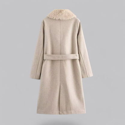 Warm Winter Parka Coat with Faux Fur Trim
