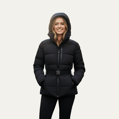 Ladies Shine Quilted Parka Jacket - OutfitLondon