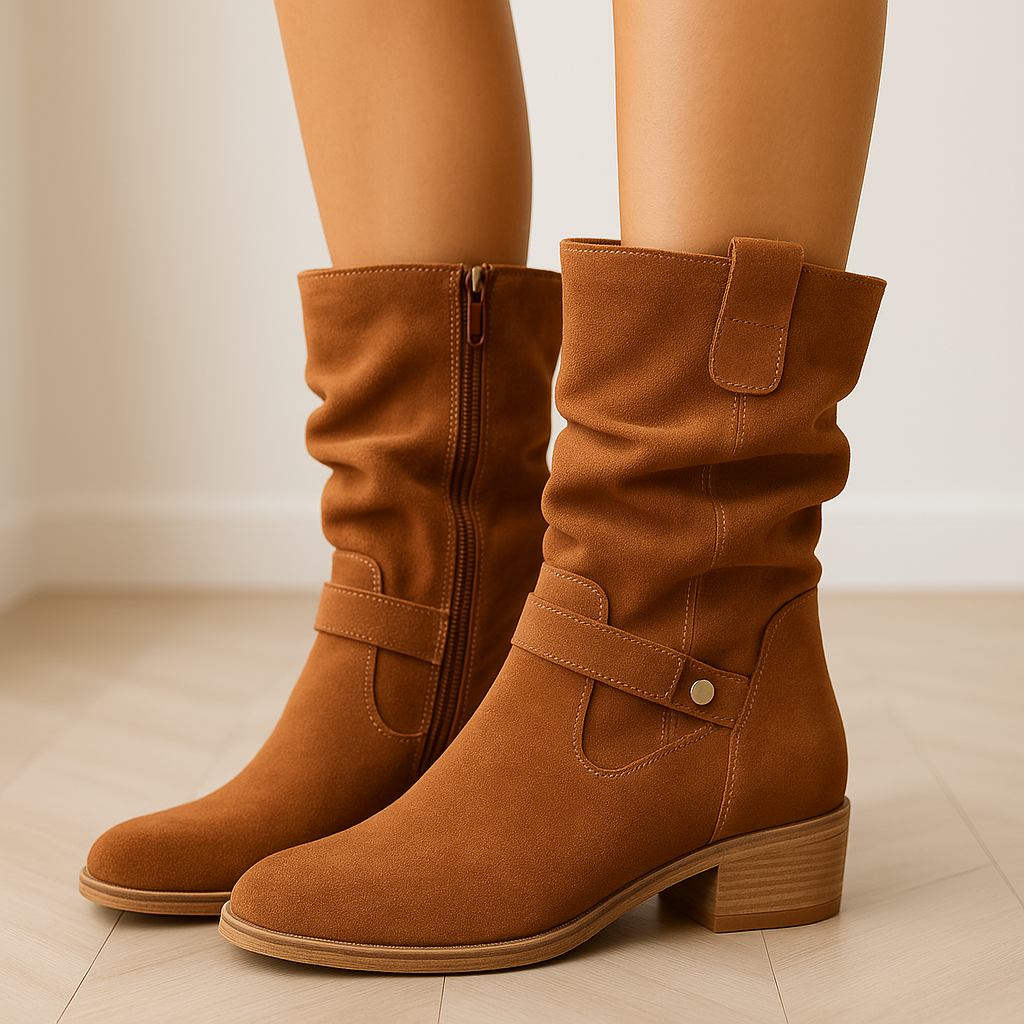 Ladies Soft Suede Tall Boots - Elegant Fitted Footwear