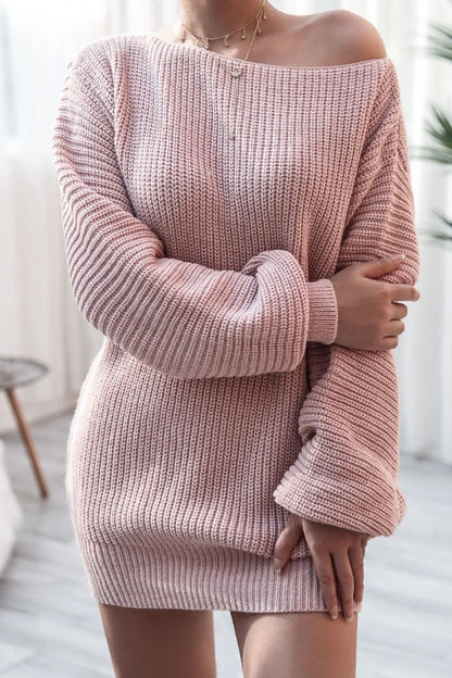 Chic Feminite Long Sleeve Mini Dress