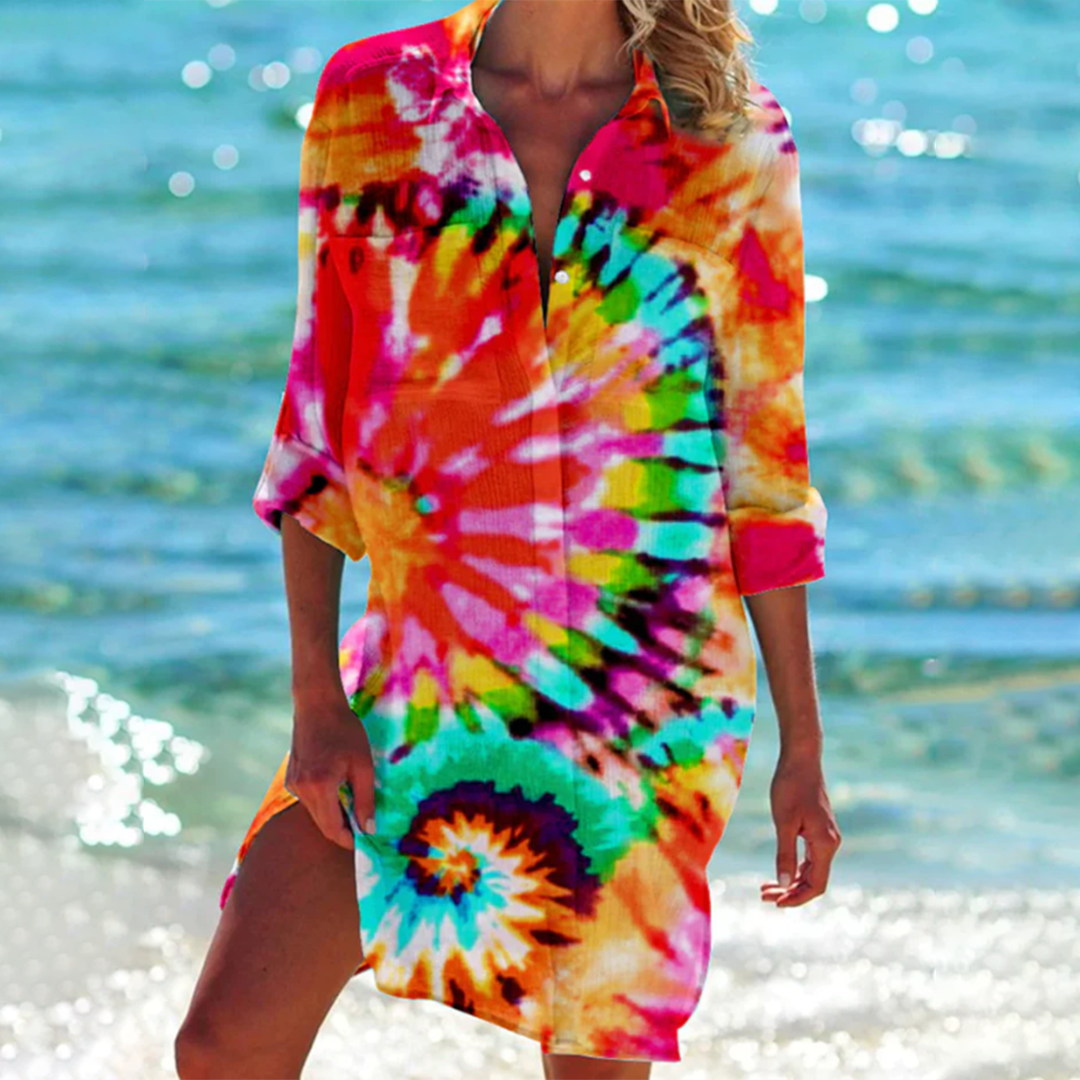Comfortable Sunny Sundress with Buttons - OutfitLondon