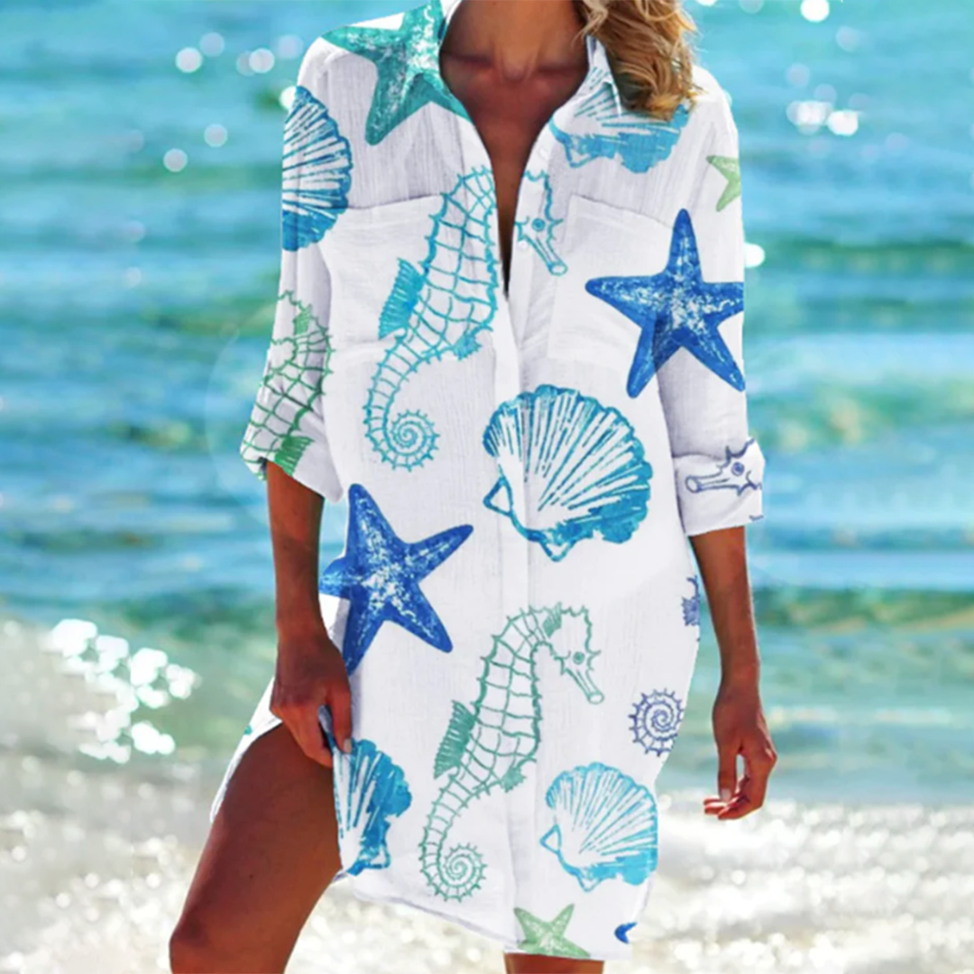Comfortable Sunny Sundress with Buttons