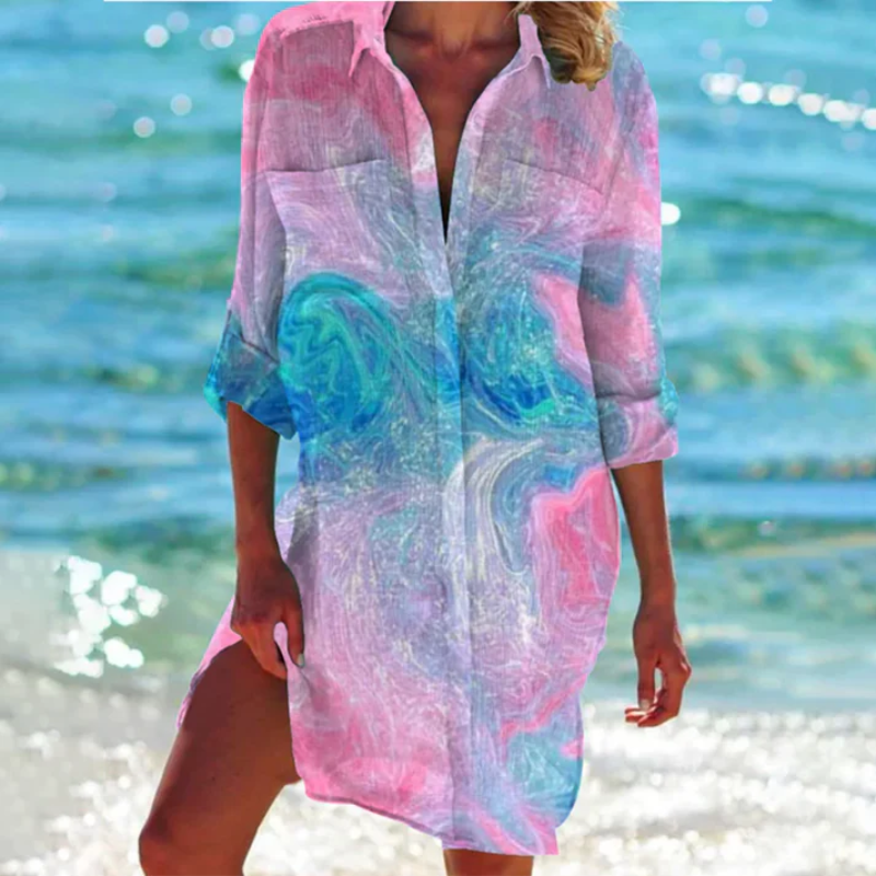Comfortable Sunny Sundress with Buttons