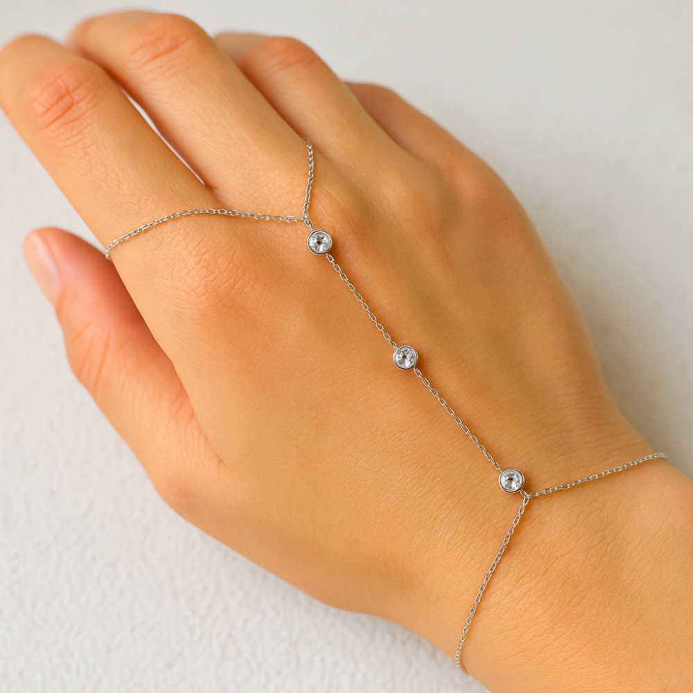 Shiny Gemstone Adjustable Link Bracelet