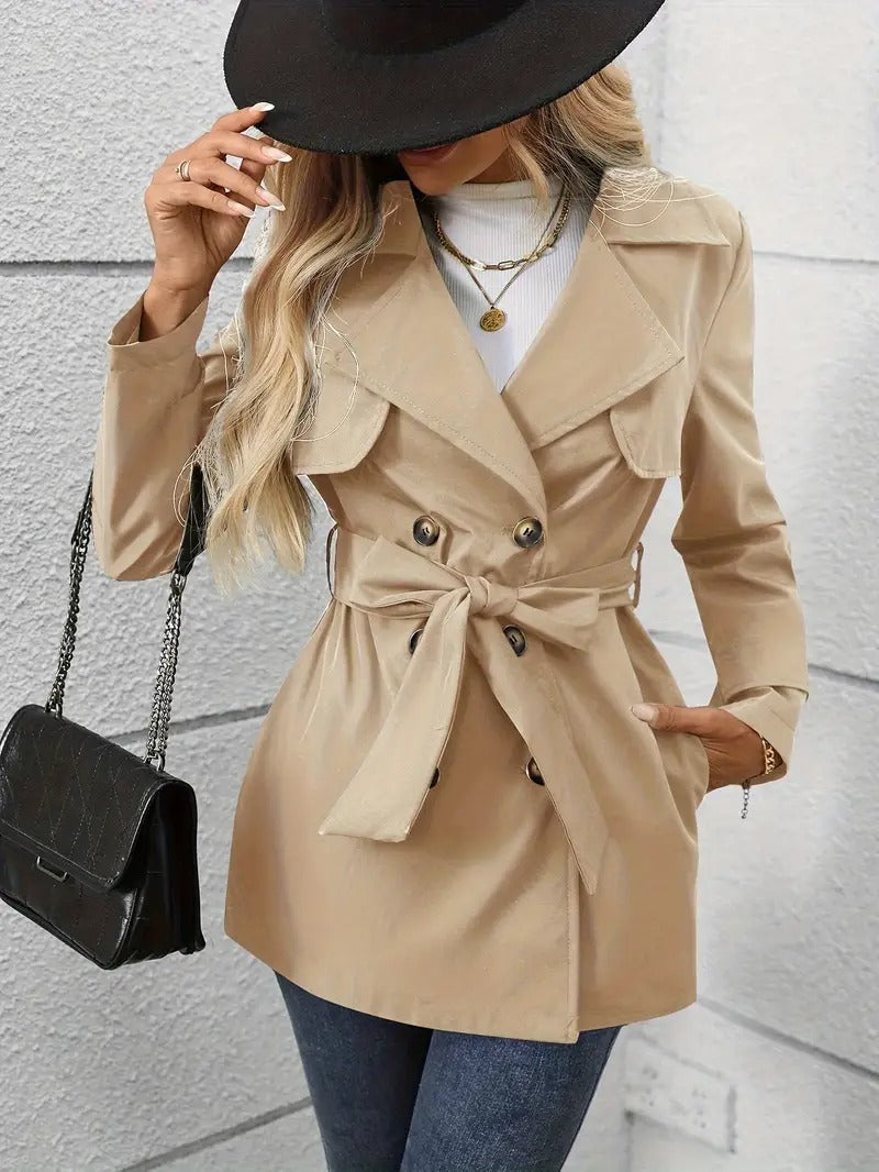Waterproof Women's Traditional Trench Raincoat - OutfitLondon