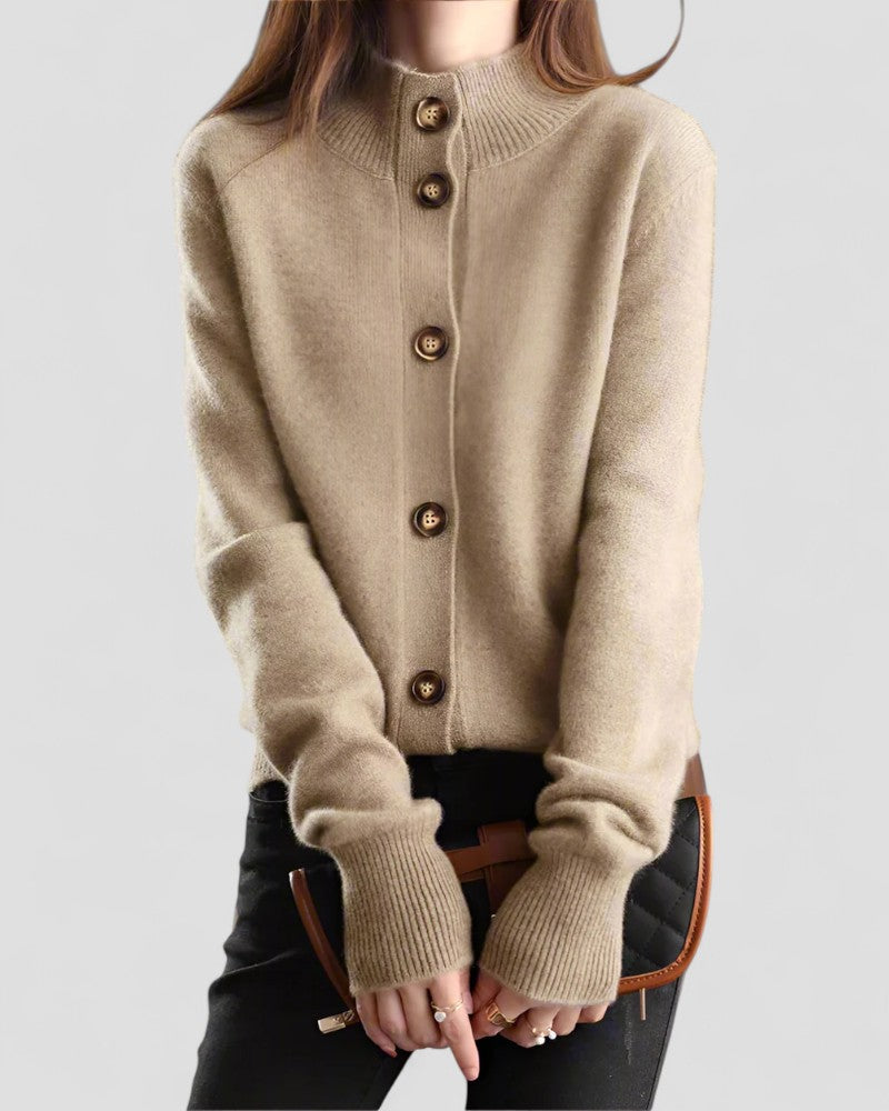 Ladies' Classic Crew Neck Sweater Cardigan