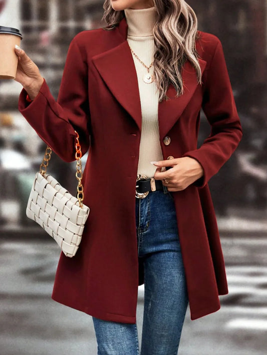 Fashionable Womens Long Stretchy Coat Jacket - OutfitLondon