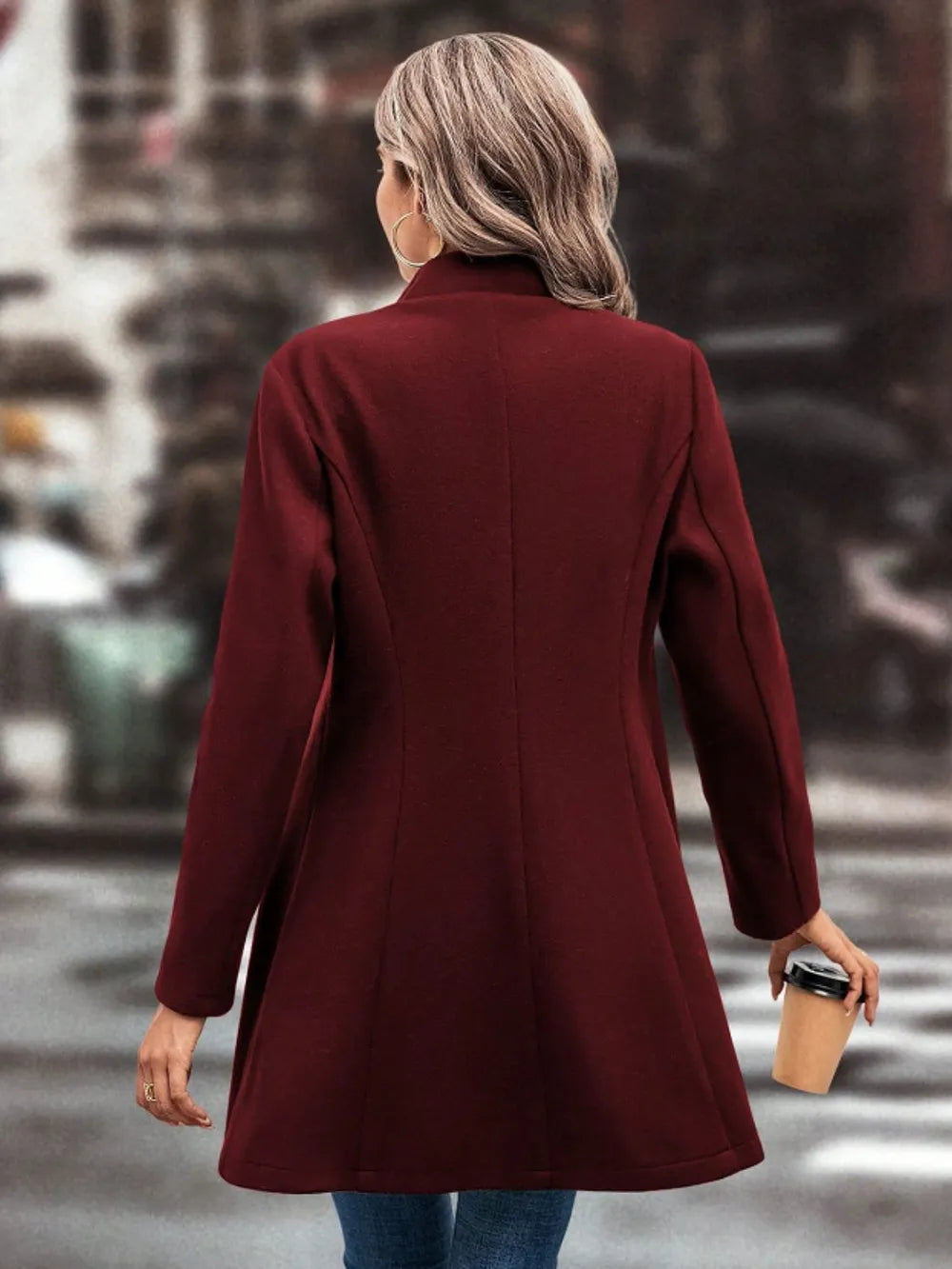Fashionable Womens Long Stretchy Coat Jacket