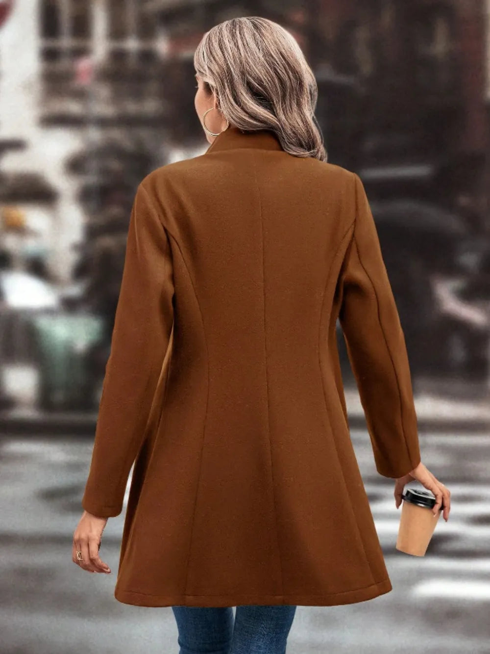 Fashionable Womens Long Stretchy Coat Jacket