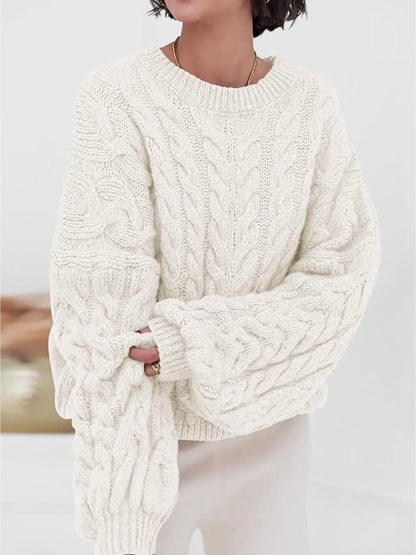 Cozy Women's Cable Knit Long Sweater