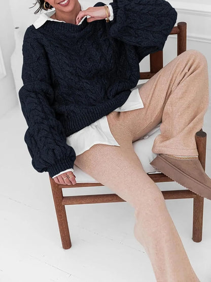 Cozy Women's Cable Knit Long Sweater
