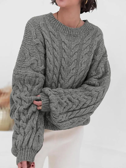 Cozy Women's Cable Knit Long Sweater