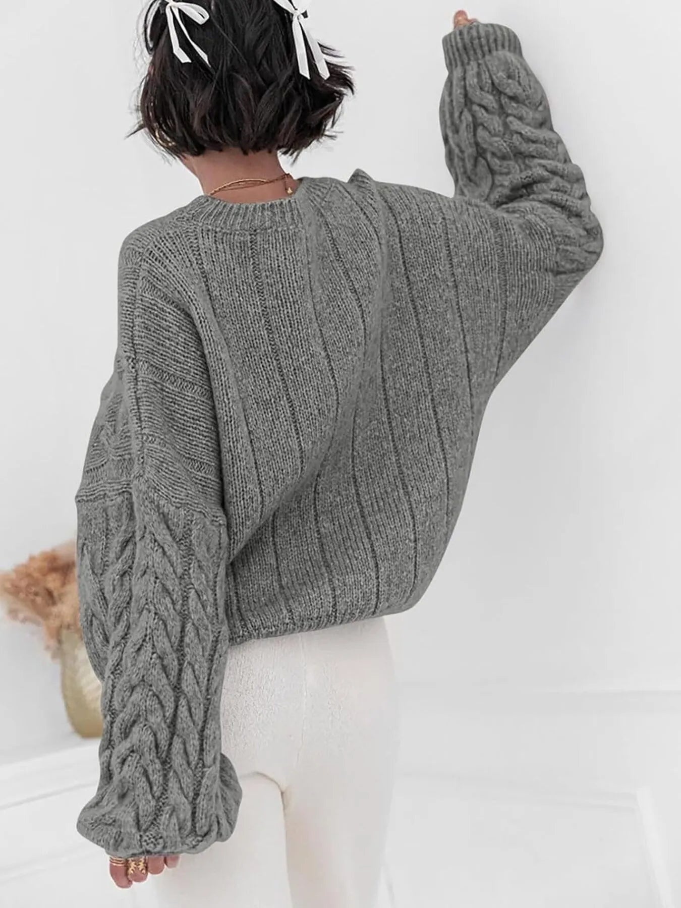 Cozy Women's Cable Knit Long Sweater