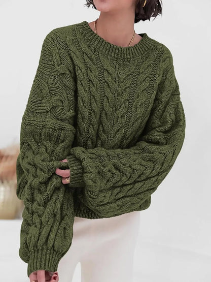 Cozy Women's Cable Knit Long Sweater