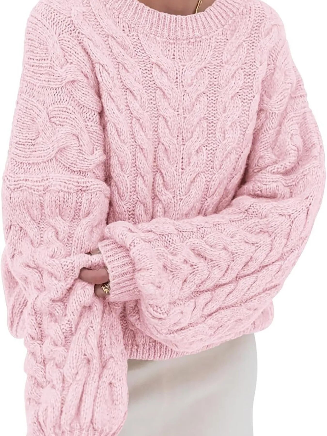 Cozy Women's Cable Knit Long Sweater