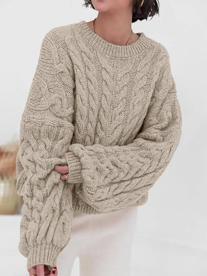 Cozy Women's Cable Knit Long Sweater