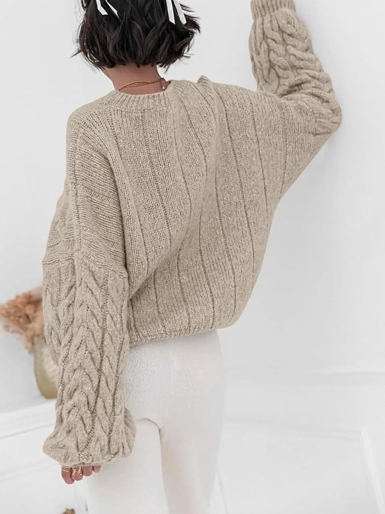 Cozy Women's Cable Knit Long Sweater