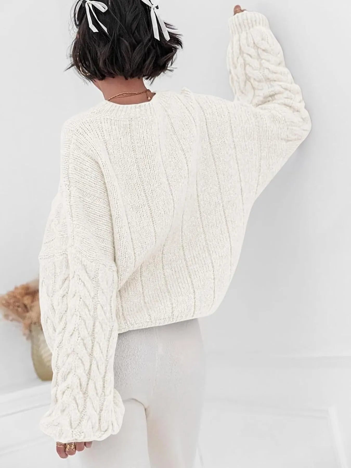 Cozy Women's Cable Knit Long Sweater