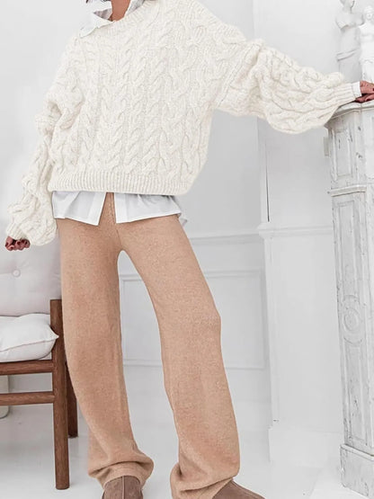 Cozy Women's Cable Knit Long Sweater